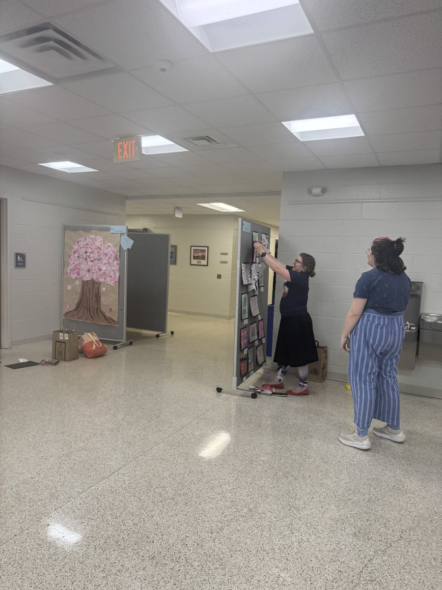 Elementary art teachers have been working hard installing beautiful artworks. Can’t wait for the show!