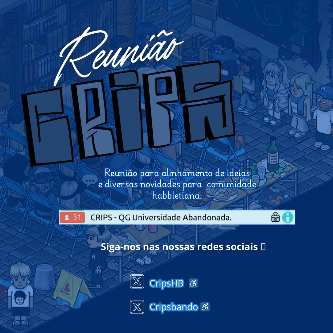 cripsbando's tweet photo. Reunião para alinhamento de ideias e diversas novidades para comunidade. A Crips não para ♿️💙 https://t.co/nfSSnusXXT