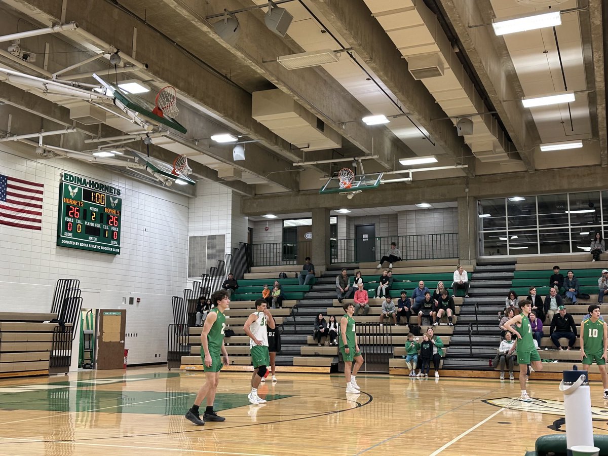 edinahornets's tweet image. The first #MSHSL home boys’ volleyball match at Edina! #Hornets