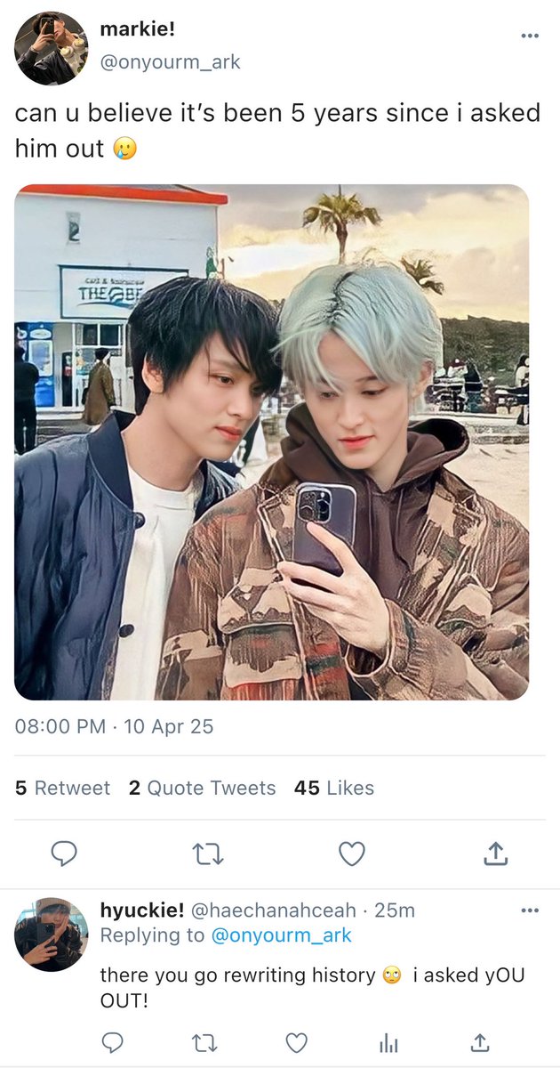 jaemjaes's tweet photo. ✨ who asked first? — a mini mahae au 

1/5 https://t.co/UVbbTrsWsy