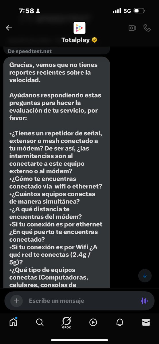 pey_ml's tweet photo. @totalplaymx Obvio les pasé mis datos para verificar que tiene. 1 año sin resolver que me dan 90 megas pagando 800 y su respuesta : https://t.co/3so3btt9DG