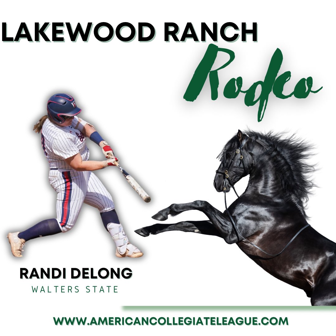 LWR Rodeo (@rodeo_sb) on Twitter photo Welcome to the 2025 Lakewood Ranch Rodeo <a href="/DelongRandi/">Randi Delong</a> from <a href="/WaltersStSports/">Walters State Athletics</a> coming to the <a href="/FGCLsoftball/">Florida Gulf Coast League</a> battle of the beaches 🏖️ this summer for the cowgirls‼️🐎
🗓️6/11-7/12
📍Bradenton/Sarasota, FLA
Players Register:⬇️
AmericanCollegiateLeague.com
#fastpitchunited #playball Welcome to the 2025 Lakewood Ranch Rodeo <a href="/DelongRandi/">Randi Delong</a> from <a href="/WaltersStSports/">Walters State Athletics</a> coming to the <a href="/FGCLsoftball/">Florida Gulf Coast League</a> battle of the beaches 🏖️ this summer for the cowgirls‼️🐎
🗓️6/11-7/12
📍Bradenton/Sarasota, FLA
Players Register:⬇️
AmericanCollegiateLeague.com
#fastpitchunited #playball
