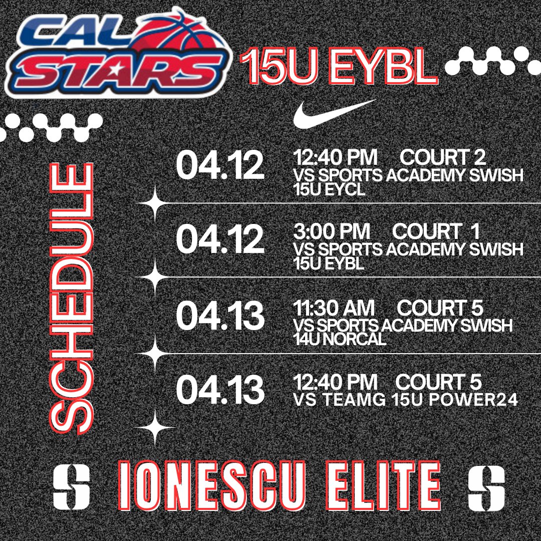 CalStars (@calstars) on Twitter photo Cal Stars 15, 16 & 17 <a href="/NikeGirlsEYBL/">Nike Girls EYBL</a> on the road this weekend supporting Nike Family in Thousand Oaks CA <a href="/SASwishHoops/">Sports Academy Swish</a> #onetwostars Cal Stars 15, 16 & 17 <a href="/NikeGirlsEYBL/">Nike Girls EYBL</a> on the road this weekend supporting Nike Family in Thousand Oaks CA <a href="/SASwishHoops/">Sports Academy Swish</a> #onetwostars