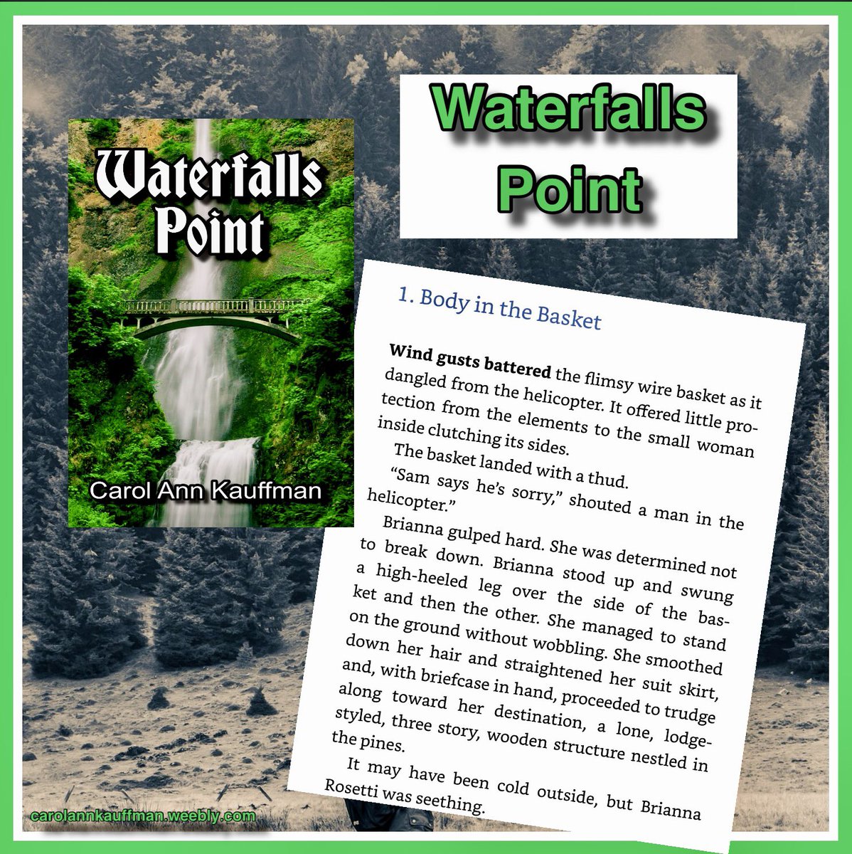Carol Ann Kauffman (@cay47) on Twitter photo Waterfalls Point is FREE today and you don’t have this mystery of love, lies, and betrayal in your library! This story was part of Amazon’s short-lived episodic reading platform, Vella. 
amazon.com/Waterfalls-Poi… Waterfalls Point is FREE today and you don’t have this mystery of love, lies, and betrayal in your library! This story was part of Amazon’s short-lived episodic reading platform, Vella. 
amazon.com/Waterfalls-Poi…