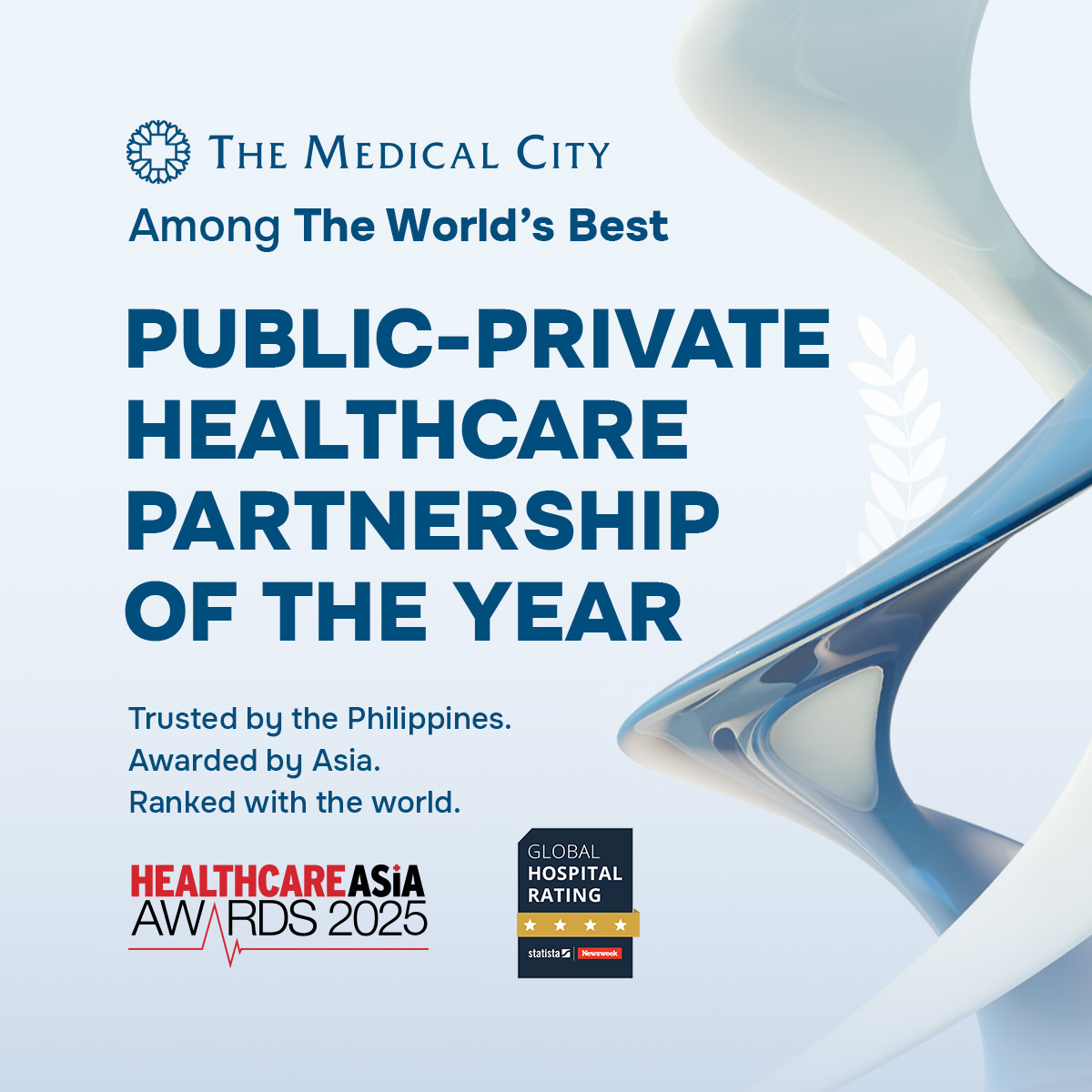 TheMedicalCity's tweet photo. The Medical City won Public-Private Healthcare Partnership of the Year at the Healthcare Asia Awards 2025 for Batang Malaya, empowering at-risk children through free checkups and advocacy, in collaboration with PTIPC, PESO, and DOLE-NCR. #HealthcareAsiaAwards #ProudTMC https://t.co/LRNriDvcbN