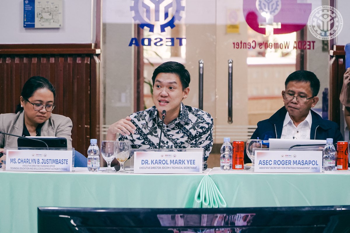 tesdaofficial's tweet photo. As part of the efforts to establish a seamless and integrated journey for learners, TESDA took part in the Data Harmonization Meeting with DepED, CHED, and the Second Congressional Commission on Education (EDCOM II) held recently at the TESDA Women's Center in Taguig City. https://t.co/H63SmrxuA4