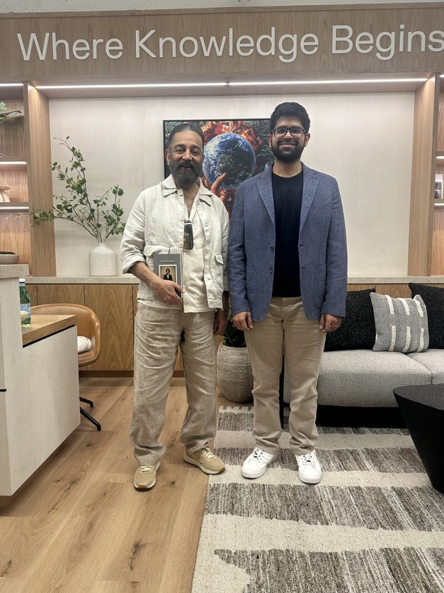 Aravind Srinivas (@aravsrinivas) on Twitter photo Was great to meet and host you <a href="/ikamalhaasan/">Kamal Haasan</a> at the Perplexity office! Your passion to still learn and incorporate the cutting edge technology in film making is inspirational! Wish you the best for Thug Life and future projects you are working on! Was great to meet and host you <a href="/ikamalhaasan/">Kamal Haasan</a> at the Perplexity office! Your passion to still learn and incorporate the cutting edge technology in film making is inspirational! Wish you the best for Thug Life and future projects you are working on!