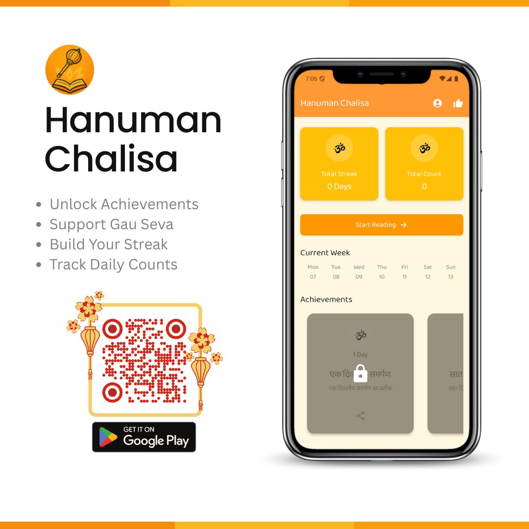akshay81844's tweet photo. 🚀 New App Launch – Hanuman Chalisa 📱
Daily Reading Tracker
Unlockable Achievements
Opportunities to Support Gau Seva
👇 App Link 👇
https://t.co/cKkrRWASoy
#hanuman #androidDev #app #launch #HanumanChalisa #HanumanJanmotsav #SpiritualTech #AppLaunch #GauSeva #DevotionalApp https://t.co/C2yzEWQBLc