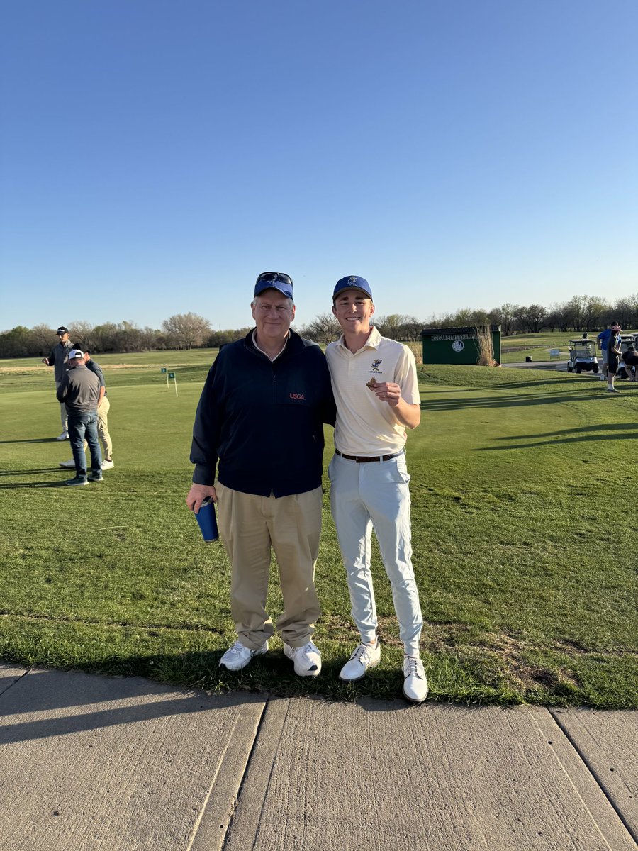 Really proud of Mitchell Rice today. With the wind blowing up to 35+mph and out of a strange direction(NW), he kept battling and tied for 3rd with a 77!! Congrats Mitchell!!