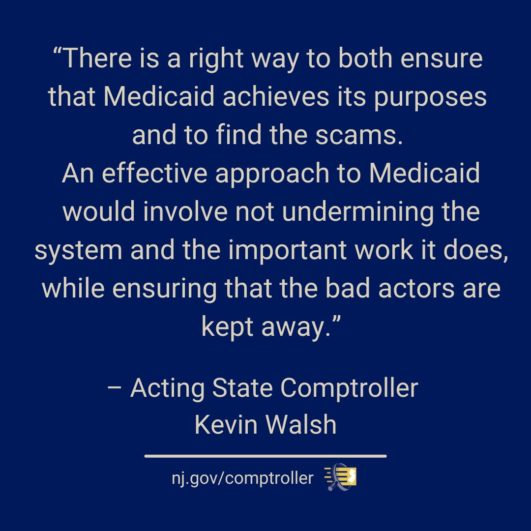 NJComptroller's tweet photo. 📢 Integrity in #Medicaid matters. My office recovers millions each year by rooting out fraud, waste, and abuse.
Thanks to .@colleenodea at @NJSpotlightNews for highlighting our work.
💻 https://t.co/hO0kepJ59w
#MedicaidIntegrity #Accountability #PublicService https://t.co/7ddednQ4Zz