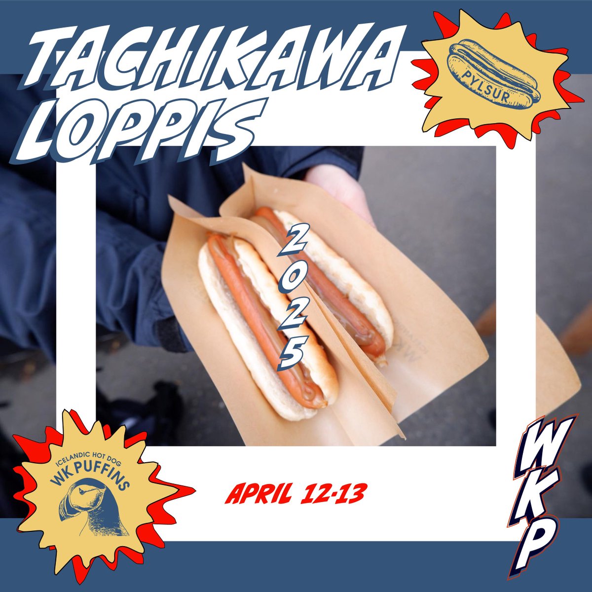 いよいよ明日から！週末の土日はグリーンスプリングスで行われる”青空の北欧市場TACHIKAWA LOPPIS”🌭

特製アイスランドホットドッグはもちろん、オリジナルTシャツ、トレーナー等のグッズも販売予定です👕

日時:4月12日(土)13日(日)
11:00-17:00
場所:立川グリーンスプリングス