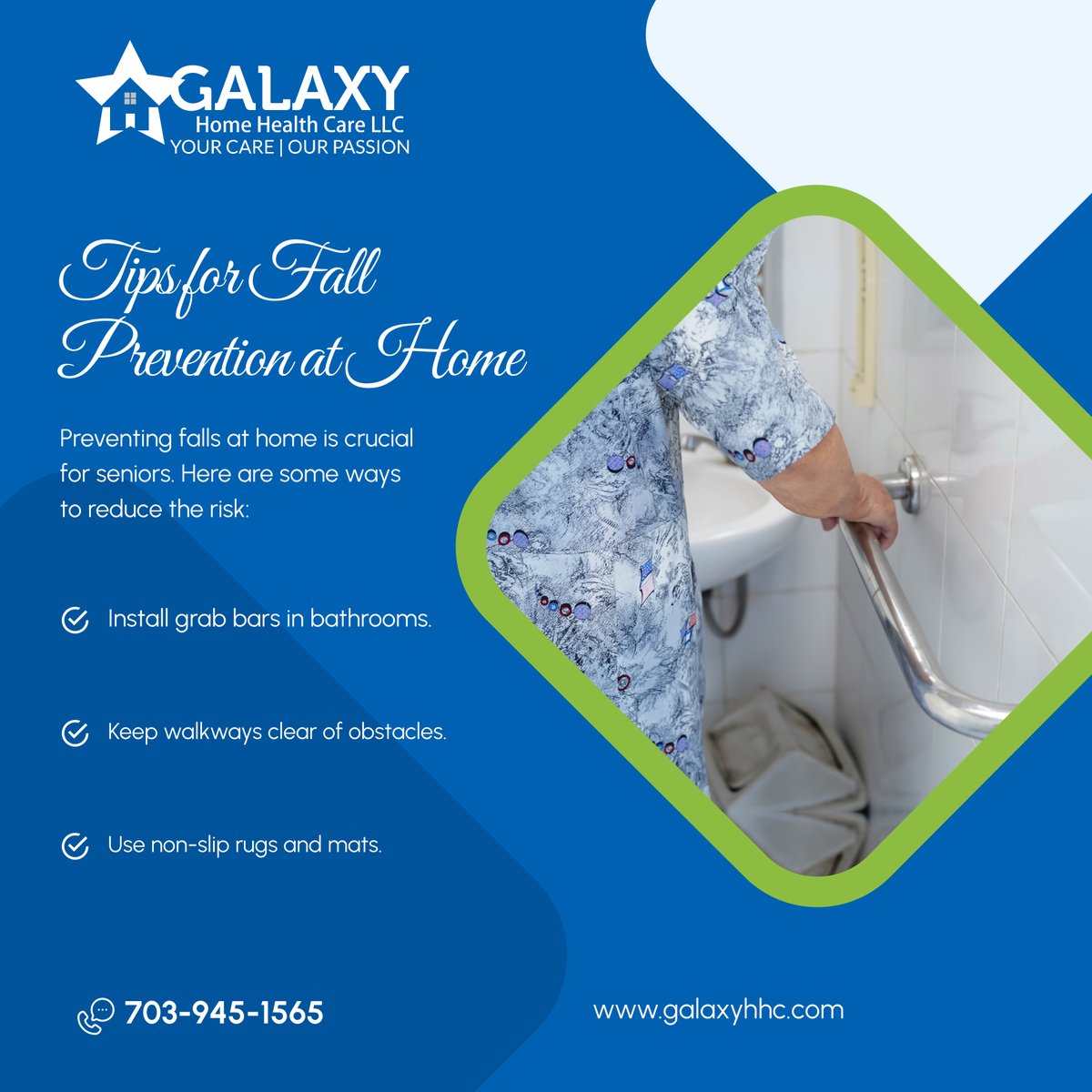 GalaxyHomeHC's tweet photo. Fall prevention is key to maintaining safety at home. These simple steps can help. For more tips, call us at 703-945-1565! 

#HomeHealthCare #WoodbridgeVA #FallPrevention https://t.co/avN1i1K74x