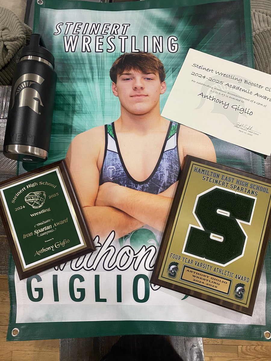 BethGiglio1's tweet photo. congratulations on receiving your 4-Year Varsity Award, the prestigious Iron Spartan Award, and a wrestling scholarship! We are beyond proud of you and everything you've worked so hard for. It’s hard to believe wrestling is over, but what a legacy you’ve built. @AnthonyGiglio25 https://t.co/zFB1g8Jqbn