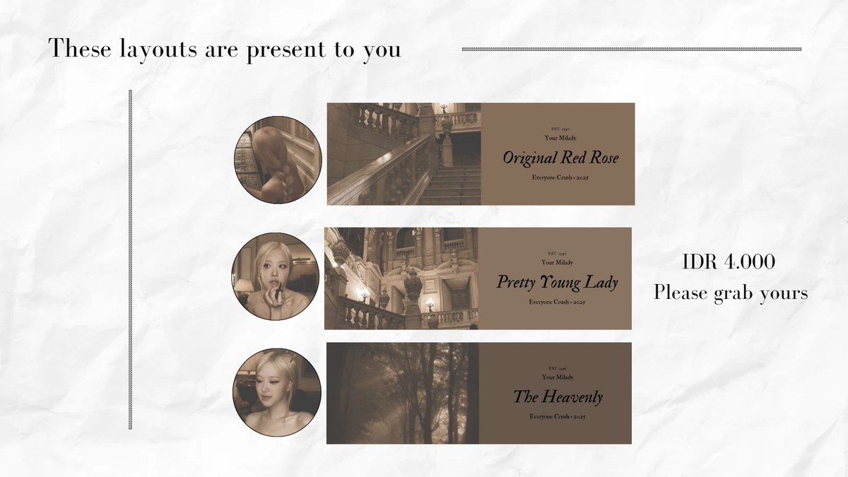 CIassyDame's tweet image. Hello folks, is there anyone looking for Rosé's ready stock moodboard layout?

These, I present to you 6 ready stock layouts of Rosé Blackpink. Please, grab it fast 🤍

#zonaba #zonauang