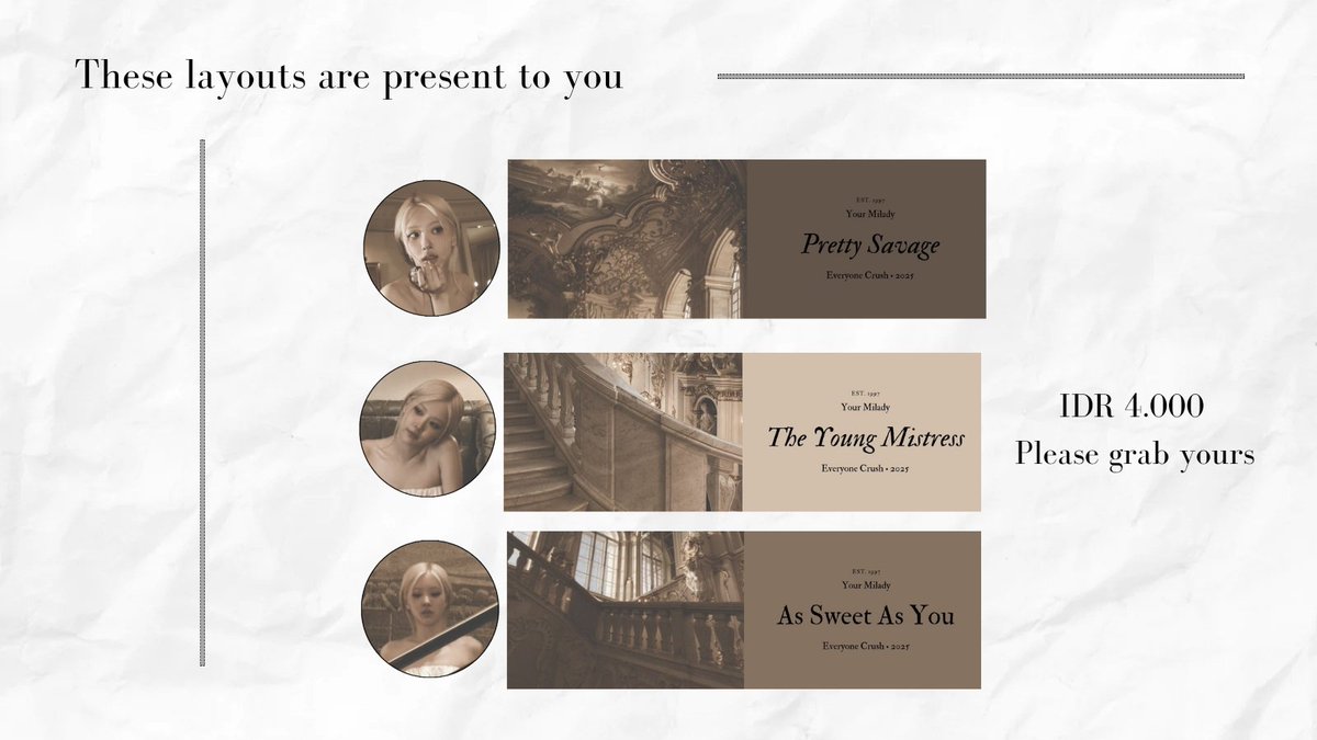 CIassyDame's tweet image. Hello folks, is there anyone looking for Rosé's ready stock moodboard layout?

These, I present to you 6 ready stock layouts of Rosé Blackpink. Please, grab it fast 🤍

#zonaba #zonauang