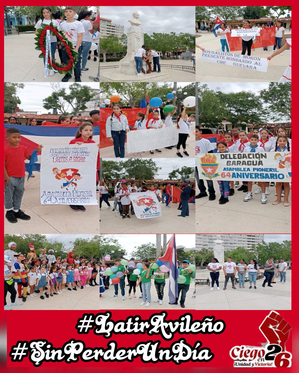 Día de celebración en #CiegodeÁvila, con la llegada de nuestros príncipes enanos , a su Asamblea Pioneril 64 aniversario. 
¡Felicidades!. #CiegoEn26 #LatirAvileño #SinPerderUnDía 
<a href="/JHGcasanova/">julio Heriberto Gómez Casanova</a> <a href="/MMarreroCruz/">Manuel Marrero Cruz</a>