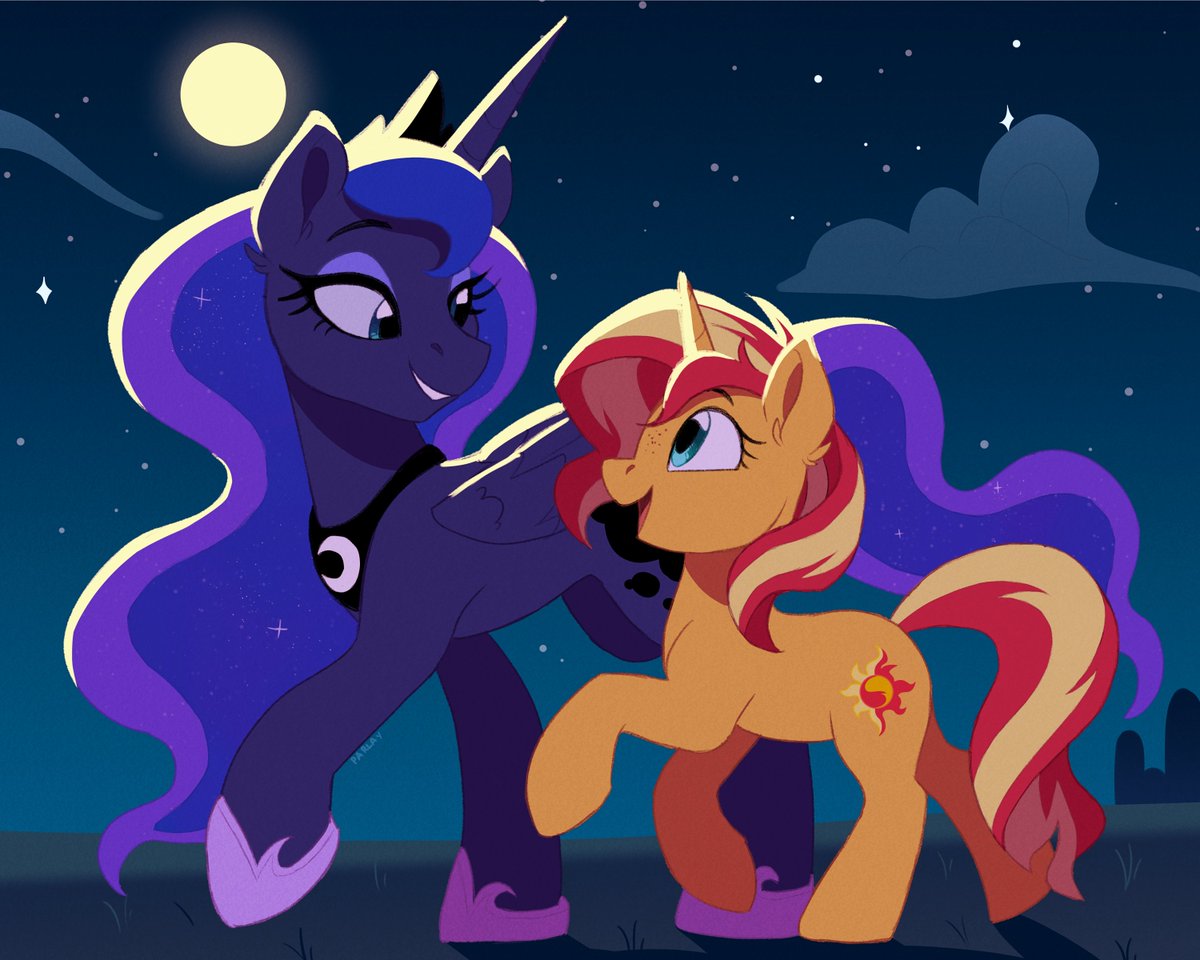 TheGambleHorse's tweet photo. I've been thinking recently how cool it would be if Sunset became Luna's apprentice (a la Twilight and Celestia) post-redemption. I'd have to really fandangle the plot to make it work, but maybe I will... https://t.co/cr3KCQEGyo