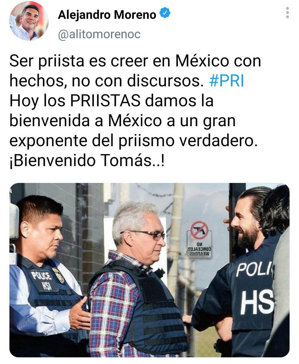 Pedronndez1's tweet photo. El #PRIISMO ESTÁ REGRESANDO(esposados)😜👇🏽
@alitomorenoc @PRI_Nacional #TomasYarrington #PRIAN #PRI @AccionNacional #Tamaulipas. https://t.co/FvdtfSYL00