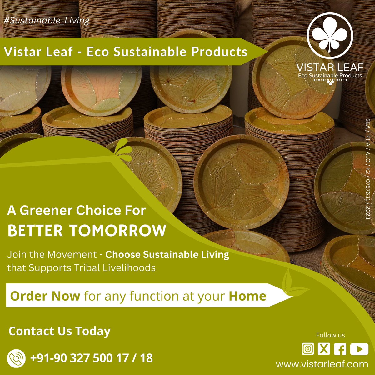 VistarLeaf's tweet photo. 🍀🍽️ A greener tomorrow starts today with #VistarLeaf - Eco Sustainable Dining Tableware Products 🍽️🍀
.
#vistarleaf #ecofriendly #plates #bowls #sustainability #circulareconomy #nature #wedding #events #festivals #traditional #entrepreneur #startup #khammam #telangana #India https://t.co/Hqk5Uhqj6E