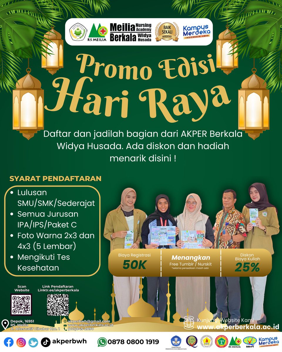 Jadi kalian mau pilih jurusan apa? 
Ga usah bingung 
Kuliah keperawatan murah 
Pendaftaran 50rb 
Biaya semester dapat diangsur🥰 
yukkk cepetan daftar 
Dapatkan potongan 750rb 
Sampai bulan april aja💃🏻 

#akperrsmeilia #akperberkalawidyahusada #akperberkala #berkahramadhan #smk
