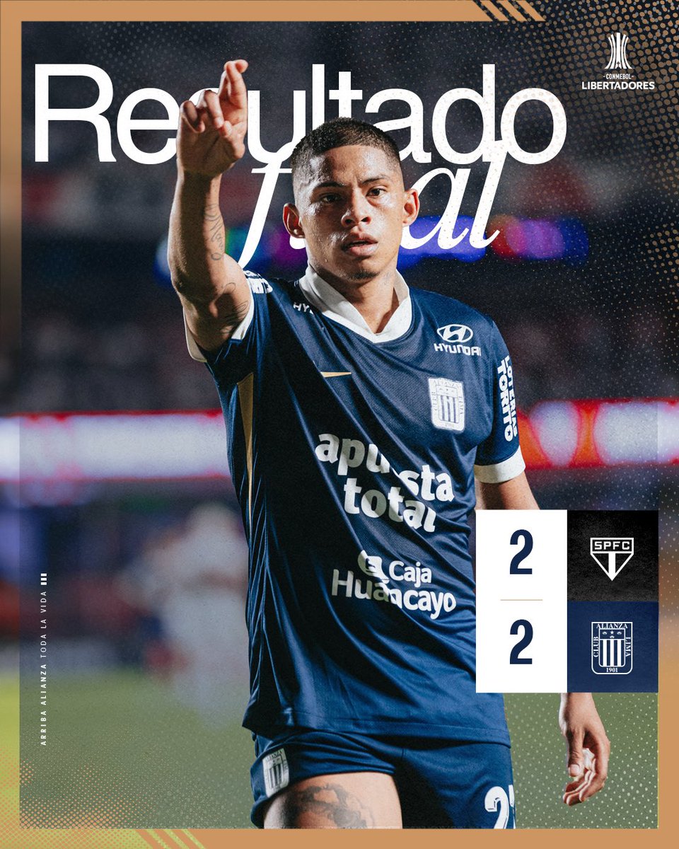 Club Alianza Lima (@clubaloficial) on Twitter photo ⏱ |𝑴𝑰𝑵𝑼𝑻𝑶 𝑨 𝑴𝑰𝑵𝑼𝑻𝑶| ⏱
🏆: 𝑭𝒆𝒄𝒉𝒂 𝟐 <a href="/Libertadores/">CONMEBOL Libertadores</a>
<a href="/SaoPauloFC/">São Paulo FC</a> 2-2 <a href="/ClubALoficial/">Club Alianza Lima</a>
⛳️ 𝑻𝒆𝒓𝒎𝒊𝒏𝒐́ 𝒆𝒍 𝒑𝒂𝒓𝒕𝒊𝒅𝒐.
¡𝑽𝑨𝑴𝑶𝑺 𝑩𝑳𝑨𝑵𝑸𝑼𝑰𝑨𝒁𝑼𝑳! 💙
#ConAlianzaSiempre
#VamosPorMás
#ReafirmaTuLeALtad ⏱ |𝑴𝑰𝑵𝑼𝑻𝑶 𝑨 𝑴𝑰𝑵𝑼𝑻𝑶| ⏱
🏆: 𝑭𝒆𝒄𝒉𝒂 𝟐 <a href="/Libertadores/">CONMEBOL Libertadores</a>
<a href="/SaoPauloFC/">São Paulo FC</a> 2-2 <a href="/ClubALoficial/">Club Alianza Lima</a>
⛳️ 𝑻𝒆𝒓𝒎𝒊𝒏𝒐́ 𝒆𝒍 𝒑𝒂𝒓𝒕𝒊𝒅𝒐.
¡𝑽𝑨𝑴𝑶𝑺 𝑩𝑳𝑨𝑵𝑸𝑼𝑰𝑨𝒁𝑼𝑳! 💙
#ConAlianzaSiempre
#VamosPorMás
#ReafirmaTuLeALtad