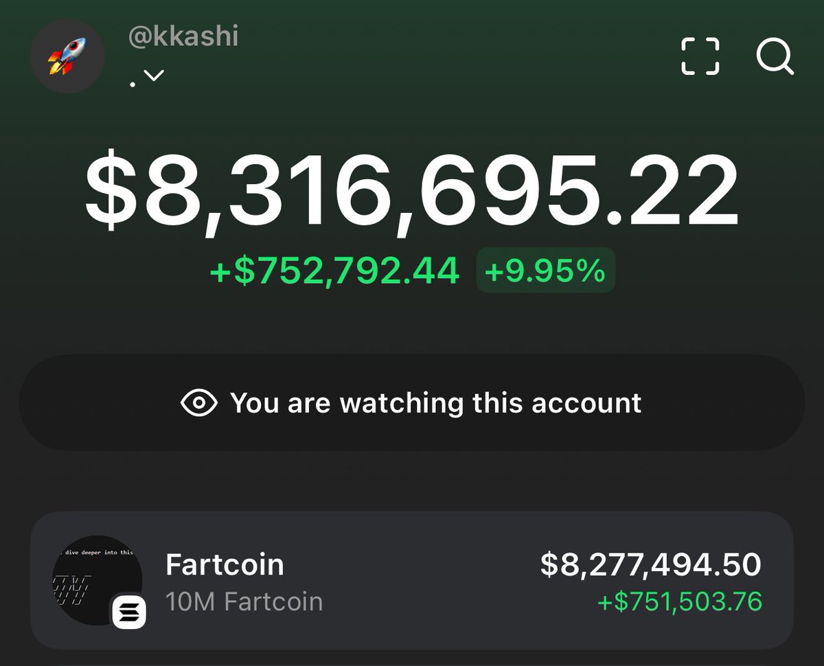 The $716 $Fartcoin is now $8,277,000

🤖 t.me/BullxNeoBot?st…