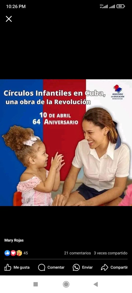 HenryAndre19942's tweet photo. Con alegría #CubaMined celebra el 64 aniversario de la creación de los círculos infantiles. Obra hermosa de la revolución cubana que marca el inicio del desarrollo de la educación de la primera infancia en cuba.
Gracias a #Fidel a #Vilma https://t.co/DlIcXPxhAI