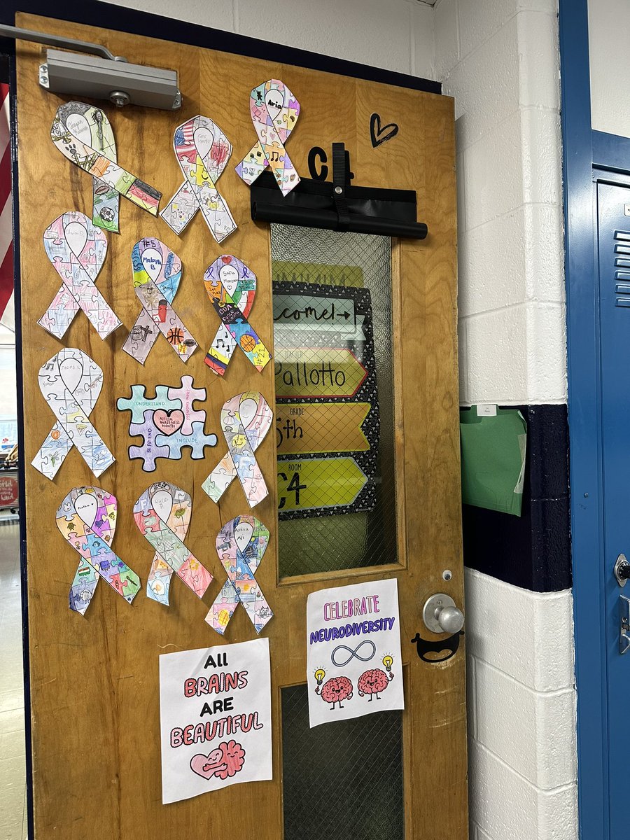 MsPallotto's tweet photo. For April &amp; Autism Awareness, C4 created ribbons to show how each one of us is unique to celebrate the unique minds all around us! https://t.co/3kLUkvxBO8