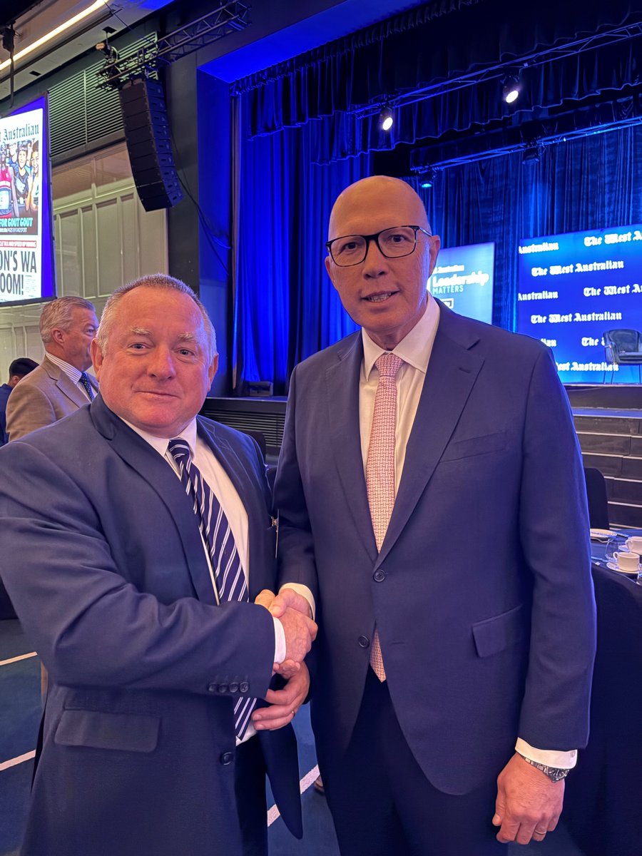 SteveThomasMLC's tweet photo. Peter Dutton was in Perth today and his comments on energy were outstanding. Proud to stand beside him and support the common sense, economic approach he talked about today at the Leadership Matters event. State and federal energy in harmony. https://t.co/zO4aUhICRw