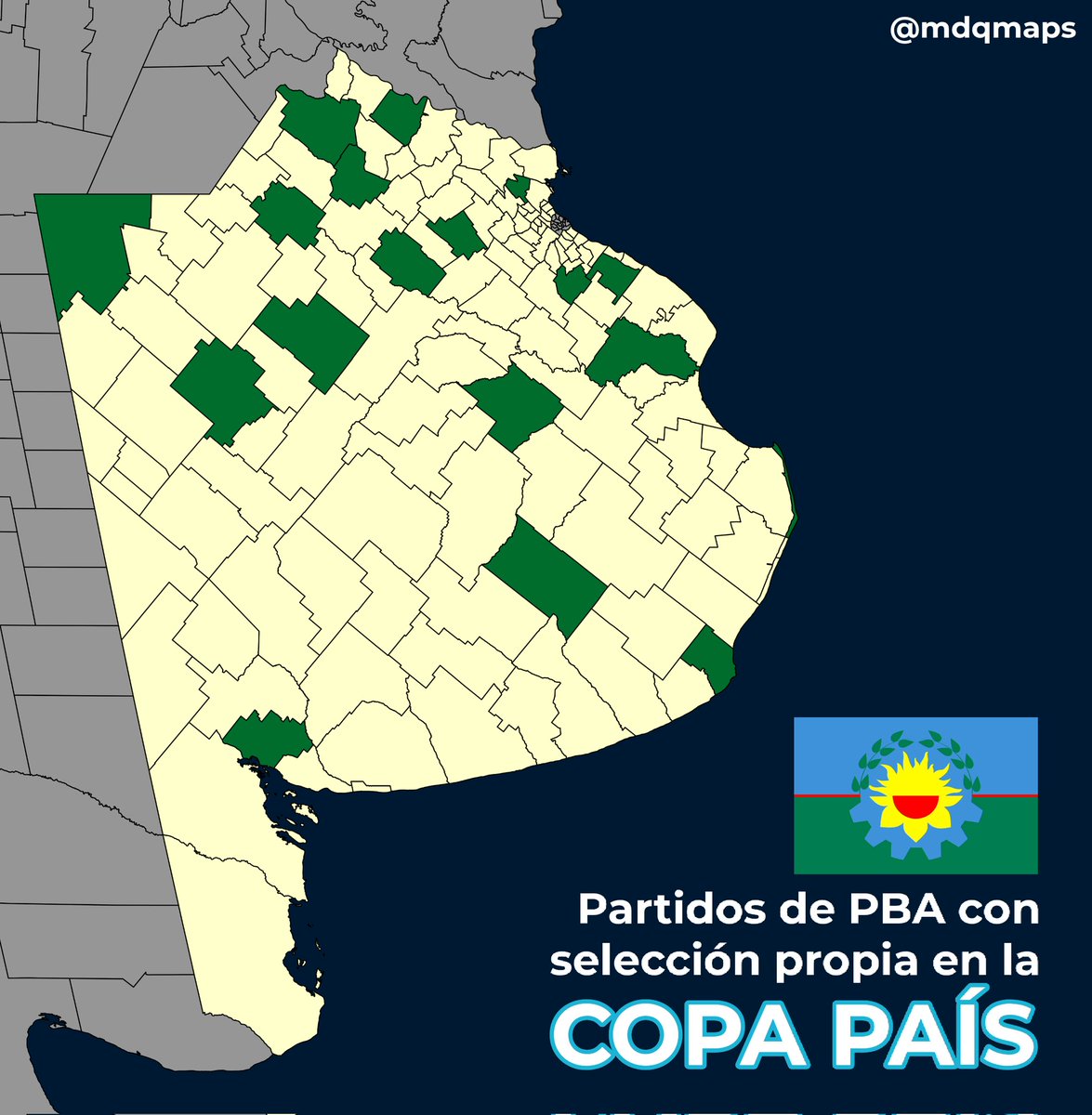 mdqmaps's tweet photo. Partidos de PBA con selección propia en la COPA PAÍS 🏆🇦🇷🌻 https://t.co/tXKeaBpI0f