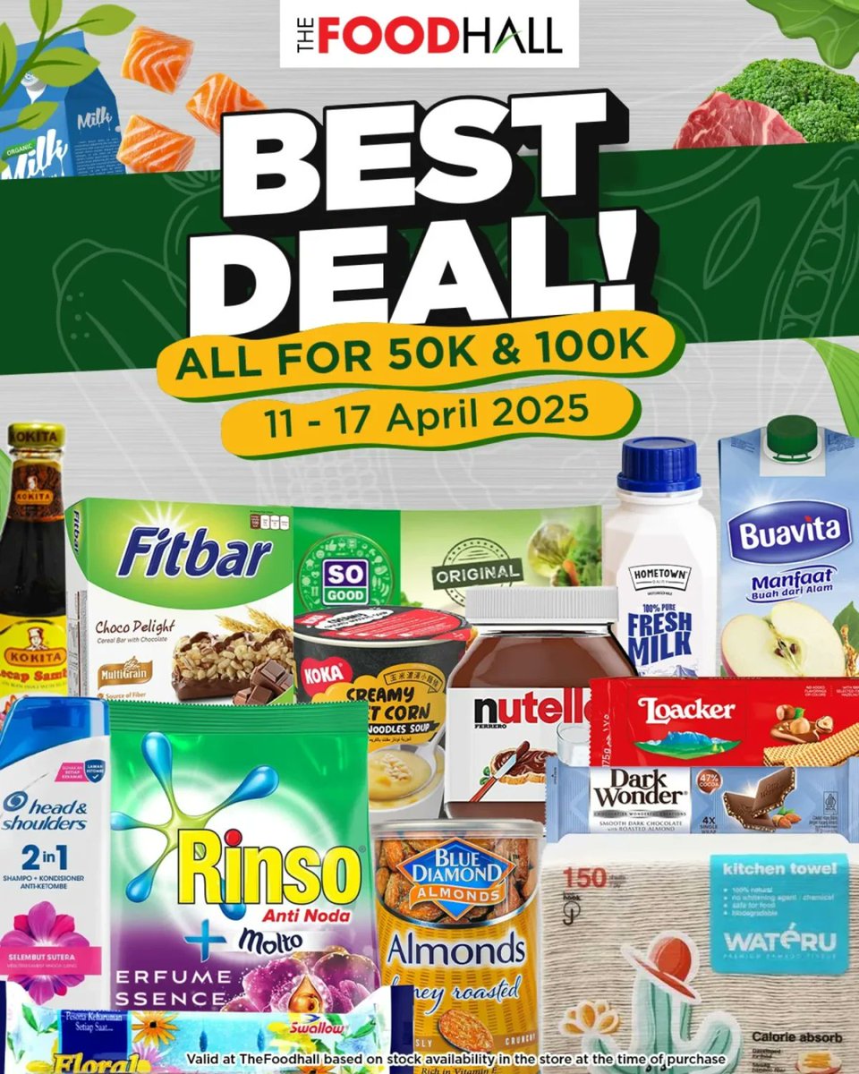 katalogpromosi's tweet image. Weekend hemat di depan mata! 🎉 Promo Weekend Surprise dari TheFoodhall &amp;amp; Daily Supermarket cuma sampai 17 April 2025! Belanja produk pilihan cuma Rp50rb &amp;amp; Rp100rb 😍 Buruan serbu sebelum kehabisan! 🛒

Cek detailnya di sini👇
katalogpromosi.com/promo-thefoodh…

#PromoWeekend #TheFoodhall