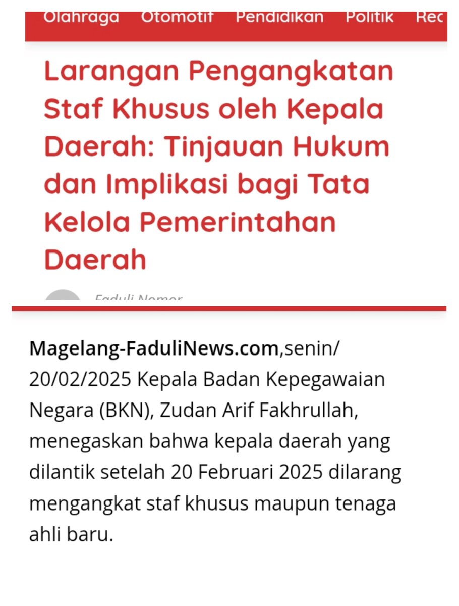 ๐ฎ๐ฉ godham5 ๐ฎ๐ฉ (@godham5) on Twitter photo Atas Dasar apa Walikota <a href="/Pemkot_Sukabumi/">Pemkot Sukabumi</a> <a href="/ayepzaki_resmi/">Ayep Zaki</a> melakukan Recruitmen pegawai (dr timses) utk di bbrp skpd di @pemkotsi. krn sdh jelas dan TEGAS, bhw kepala Daerah yg dilantik pd tgl 20-02-2025 "dilarang" mengangkat Stafsus /Tenaga Ahli/Honorer/THL ๐ค
<a href="/DediMulyadi71/">Kang Dedi Mulyadi</a> Atas Dasar apa Walikota <a href="/Pemkot_Sukabumi/">Pemkot Sukabumi</a> <a href="/ayepzaki_resmi/">Ayep Zaki</a> melakukan Recruitmen pegawai (dr timses) utk di bbrp skpd di @pemkotsi. krn sdh jelas dan TEGAS, bhw kepala Daerah yg dilantik pd tgl 20-02-2025 "dilarang" mengangkat Stafsus /Tenaga Ahli/Honorer/THL ๐ค
<a href="/DediMulyadi71/">Kang Dedi Mulyadi</a>