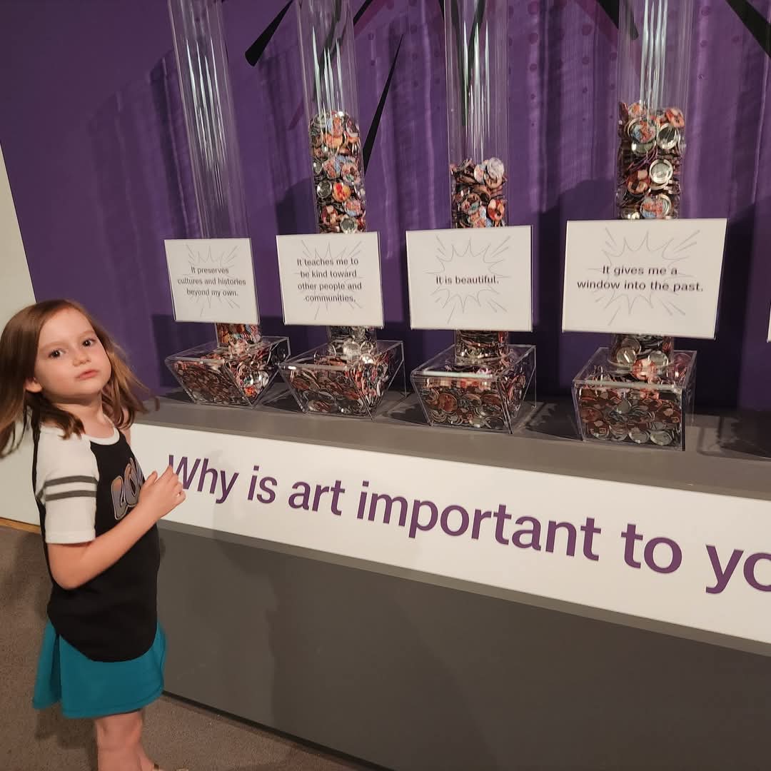 Tonight was WCPSS's annual Gifts of Gold celebration at the NCMA, where Zoe's plaster cat mask is on display. It was so fun to see the amazing artwork from all over the county.