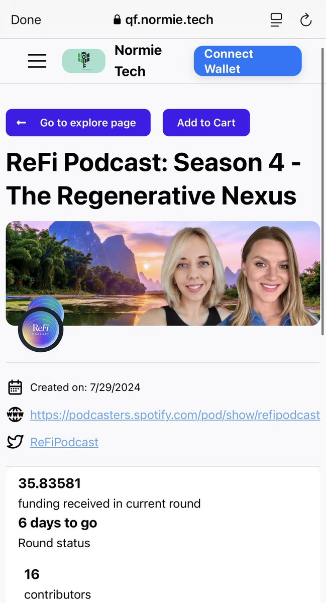 ReFi Podcast (@refipodcast) on Twitter photo Did you know you could donate to <a href="/RegenCoordinate/">Regen Coordination</a> Round in fiat using <a href="/PayPal/">PayPal</a>?
➡️ qf.normie.tech/regen-global/28
Thank you <a href="/NormieTech/">Normie Tech</a> for making fundraising more accessible 🙌👏 Did you know you could donate to <a href="/RegenCoordinate/">Regen Coordination</a> Round in fiat using <a href="/PayPal/">PayPal</a>?
➡️ qf.normie.tech/regen-global/28
Thank you <a href="/NormieTech/">Normie Tech</a> for making fundraising more accessible 🙌👏