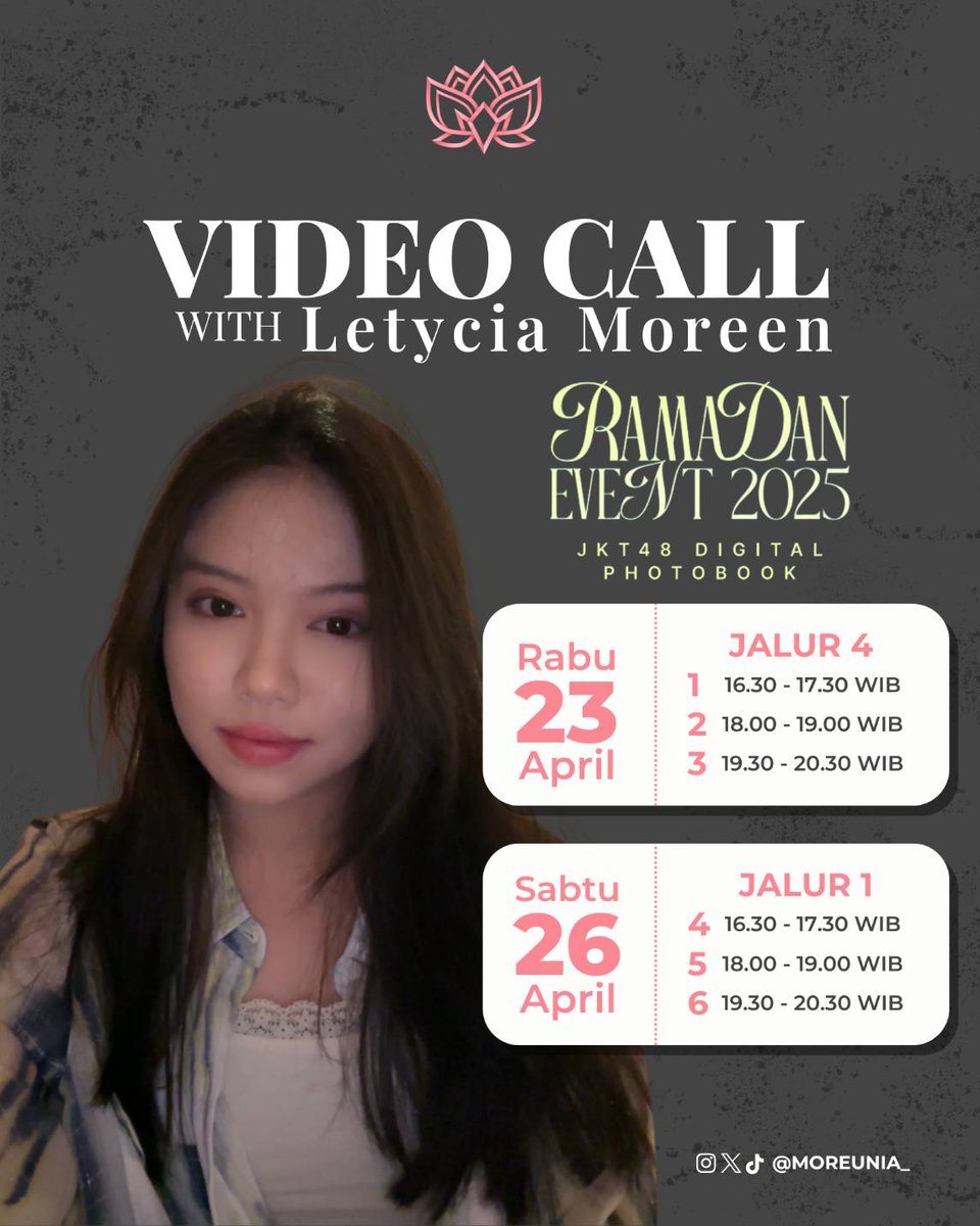 Moreunia_'s tweet photo. โผ๏ธCIHUY VC UDAH KELUAR LEE๐โผ๏ธ
Yang kemaren maren tipsal ini saat nya yakali bulan tipsal lagi ๐คญ, Nah ini dia jadwal VC dengan @Moreen_JKT48 di bulan April udah keluar nih, mimin tunggu yaaa! See u di WR #BestfReen๐๐ป๐๐ป https://t.co/j4S1RU6FHb