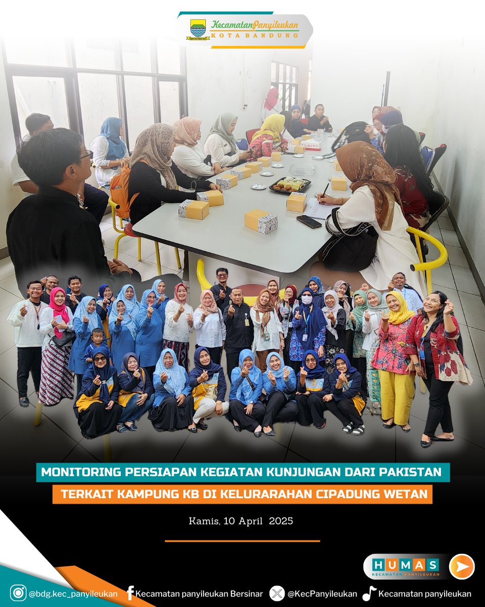 BKKBN Provinsi Jawa Barat didampingi DPPKB Kota Bandung melaksanakan monitoring persiapan kegiatan kunjungan dari Pakistan terkait Kampung KB di Kelurarahan Cipadung Wetan Kecamatan Panyileukan. Kamis, 10 April 2025.

<a href="/humasbandung_/">Humas Kota Bandung</a> 
<a href="/ppidkotabandung/">Layanan Informasi dan Pengaduan Kota Bandung</a> 
<a href="/halo_bandung/">Prokopim Kota Bandung</a>