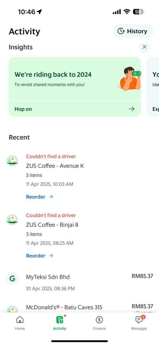 Antxia1's tweet photo. @GrabMY what is wrong with your system? Busuk! @ZUSCoffee pun sama https://t.co/jYIxMz2sd2
