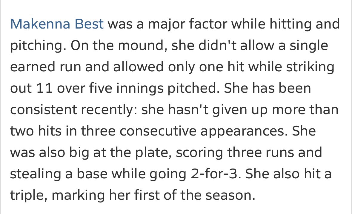 11-0 Conference Win🤩
<a href="/CoastRecruitsSB/">Coast Recruits 🥎</a> <a href="/CoastRecruits/">Coast 2 Coast Recruits</a> <a href="/SBRRetweets/">Softball Recruiting Reposts</a> <a href="/Softball_Home/">Softball Home🥎</a> <a href="/TopPreps/">College Coach / College Scout / College Recruiter</a> <a href="/gatorjack72/">Girls In The Game</a> <a href="/FGS_softball/">FLATGROUND Softball</a> @StriveSoftball