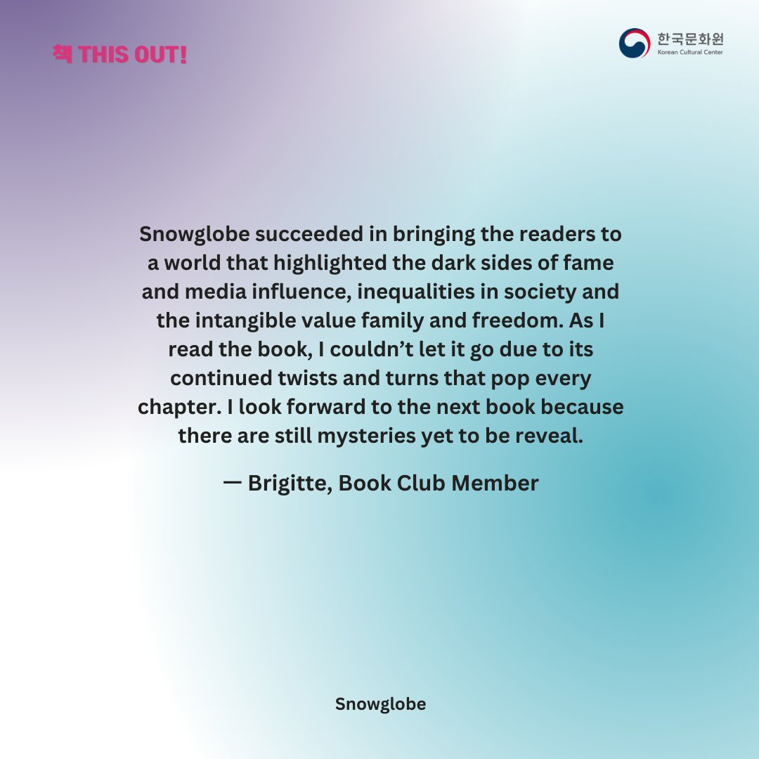 KCCPHIL's tweet photo. 책 this out!
Check out these reviews from our book club members and head to our library to give <Snowglobe> a read!
Ps. Check out the last slide for the winners of "Han Cafe Writes."
#KCCBookClub #KCCLibrary #KCCPhil #KoreanCulturePH https://t.co/NXzr8nAiL1