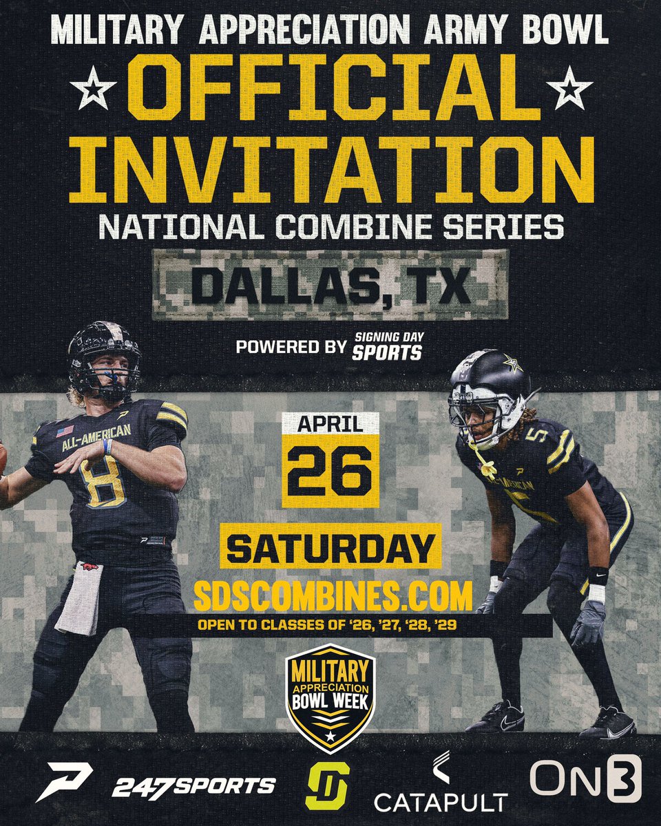 Gavin (@gavinmandrell18) on Twitter photo Blessed to be invited to <a href="/USArmyBowl/">Military Appreciation Bowl Week</a> combine series
<a href="/Recruit_Denison/">Denison HS Yellow Jackets Football Recruiting</a> <a href="/Coach_DRhodes/">Dale Rhodes</a> <a href="/Coach_WilsonDHS/">Bryan Wilson</a> <a href="/C4SportOklahoma/">C4 SportsPerformance</a> Blessed to be invited to <a href="/USArmyBowl/">Military Appreciation Bowl Week</a> combine series
<a href="/Recruit_Denison/">Denison HS Yellow Jackets Football Recruiting</a> <a href="/Coach_DRhodes/">Dale Rhodes</a> <a href="/Coach_WilsonDHS/">Bryan Wilson</a> <a href="/C4SportOklahoma/">C4 SportsPerformance</a>