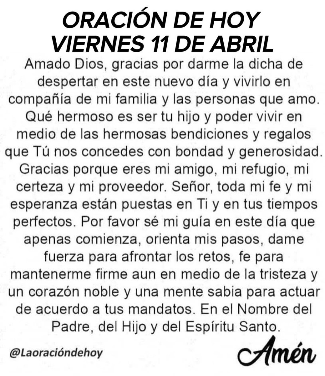 Oración diaria para hoy viernes 11 de abril de 2025.