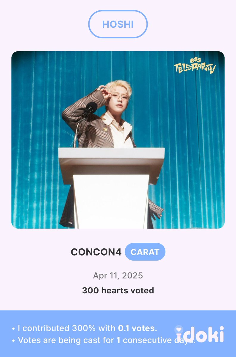 conhavevotes's tweet photo. 500 Idoki hearts were successfully voted to  #HOSHI. Congratulations Carats!  🎉 #convtgas https://t.co/wGEDOOmD2Z