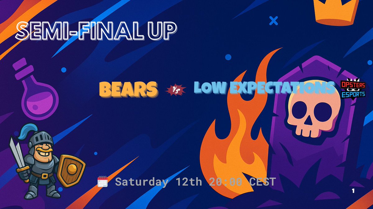 OpsterseSports's tweet photo. SEMI-FINAL TIME!

Our talented @OpsterseSports branch, Low Expectations, is heading into the 2v2 @cup_nexus Semi-finals — and they're ready to show what they’re made of!

Match: Bears vs Low Expectations
Date: Saturday, 12th April
Time: 20:00 CEST

Let’s rally behind our squad! https://t.co/gAwkxrG6Pj