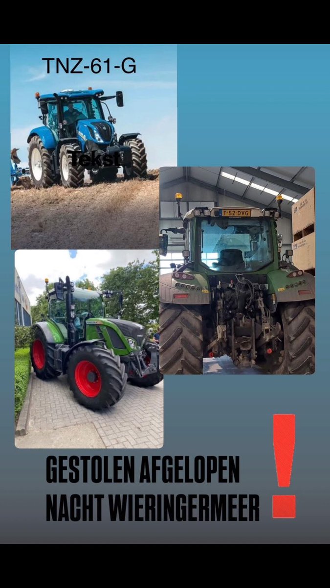 Drie trekkers gestolen van verschillende bedrijven in Slootdorp