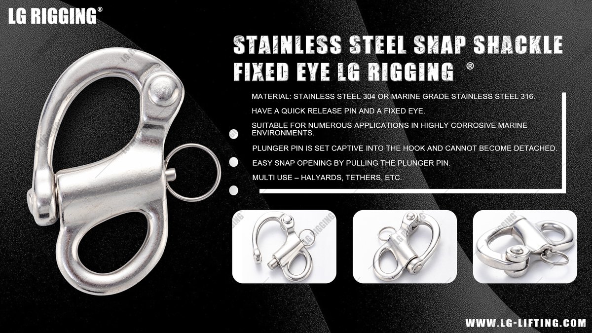 LG_RIGGING's tweet photo. Fixed Snap Shackle, Built for Harsh Marine Environments! Fixed eye, easy-release pin, and premium stainless steel. Secure, durable, and ideal for offshore gear. Upgrade Today #MarineHardware 
https://t.co/NiYgMS9ulF
Welcome to contact us: sales@lg-lifting.com https://t.co/j1MhgFxj26
