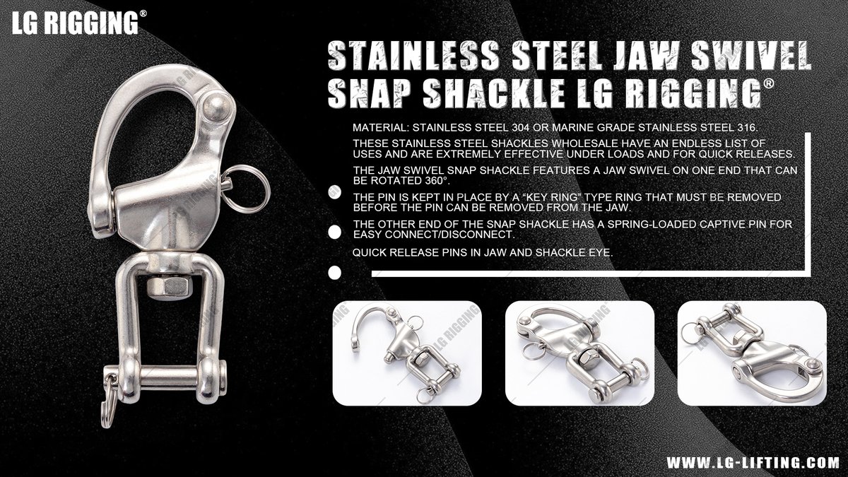 LG_RIGGING's tweet photo. Jaw Swivel Snap Shackle, Swivel &amp; Secure in Seconds! 316 stainless steel, jaw-style design for fast connections. Trusted by sailors for smooth, rust-free performance. Get Yours #SailingGear
https://t.co/9AE9Kop0Ih
Welcome to contact us: sales@lg-lifting.com https://t.co/7sNIFNTua2