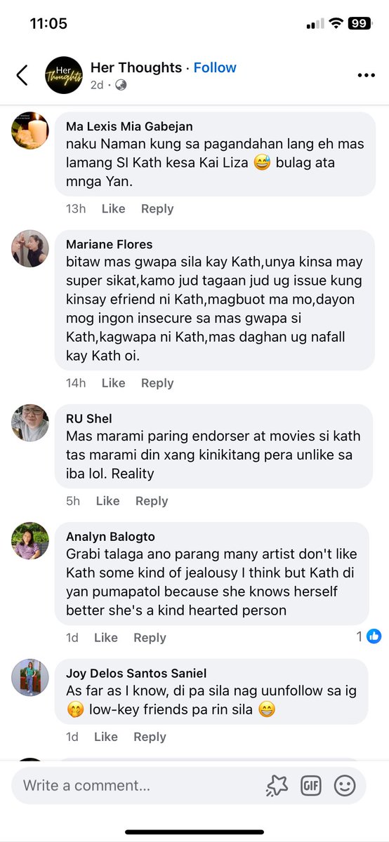 averygoodghorl's tweet photo. Yung may nagpost sa fb na yung interview ni Gabbi about friendship and si Kath daw yung tinutukoy

But look at the comments of the cvs. 😝

Try harder sa mga fandoms na gusto masira si Kathryn. 😂 https://t.co/BoMQTr2s9S
