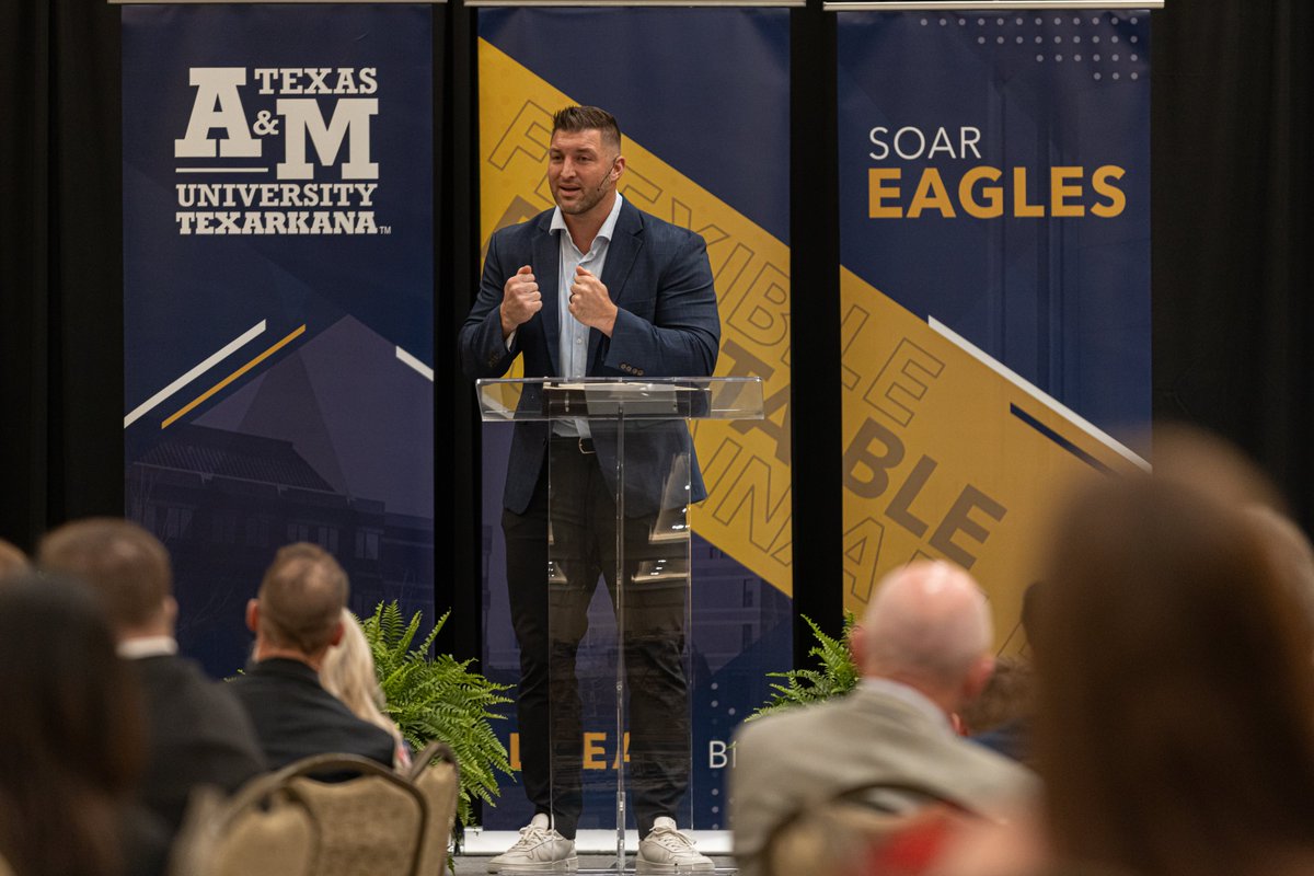 We enjoyed hearing Tim Tebow at the Farmers Bank Foundation Distinguished Speaker Series. The event raises funds for graduates of UAHT &amp; TC who want to continue their studies at TAMUT. We're so thankful for the support of our friends at Farmers and everyone who attended tonight!