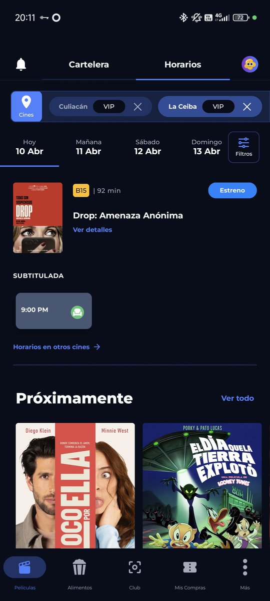 EdgarAlter's tweet photo. Que feo que en su nueva app toda gacha no muestre todas las funciones, por lo tanto no es posible comprar alimentos a través de la aplicación para aprovechar las promociones porque no se puede seleccionar la película, obligando a comprar a precio del cine @Cinepolis @Profeco https://t.co/mS6EMzGudk