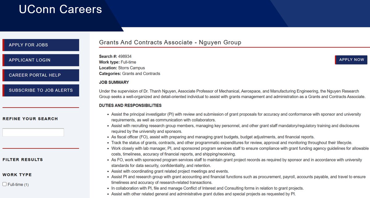 we are hiring a financial assistant. Link to apply is below. please feel free to share...
jobs.hr.uconn.edu/en-us/job/4989…